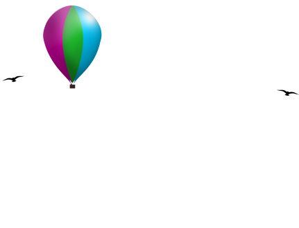 hot air balloon in the clouds